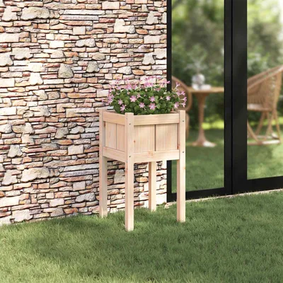 Obrázok produktu pre Maison Exclusive - Záhradný kvetináč Natur 40 x 40 x 70 cm Masívne borovicové drevo