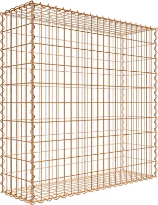 Produktbild von Rostige Gabione 100 cm x 100 cm x 30 cm (L x H x T), Maschenweite 5 cm x 10 cm, Spirale