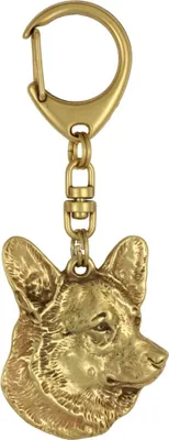 Image de Cardigan Welsh Corgi - Pendentif doré pour clés avec chien, décoration pour sac à main, accessoire de luxe de la marque Art-Dog