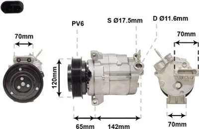 Produktbild von VAN WEZEL 0800K063 CSP17 Klimaanlage Klimakompressor PAG 46 R134a für CHEVROLET CAPTIVA (C100, C140) für OPEL ANTARA