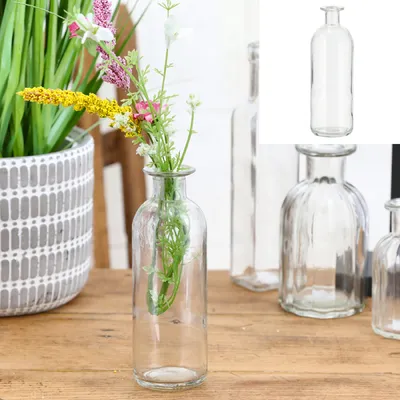 Produktbild von Runde Glasvase in Flaschenform, Größe M, transparent, Ø 7 cm, 20,5 cm hoch