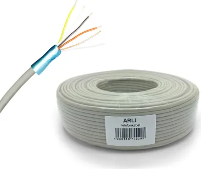 Produktbild von ARLI 100m Telefonkabel 2x2x0,6 mm - 4 Adern Verlegekabel J-Y(ST)Y