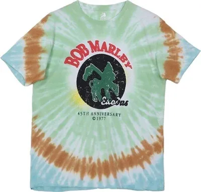 Imagen del producto de Camiseta verde, colección "Wash", conmemoración del 45 aniversario de Bob Marley. (Talla M)