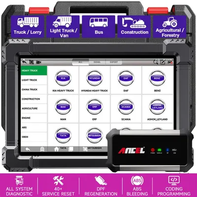 Zdjęcie produktu dla Narzędzie diagnostyczne do ciężkich pojazdów - Tablet diagnostyczny - System diagnostyczny - Urządzenie do resetowania - Urządzenie serwisowe