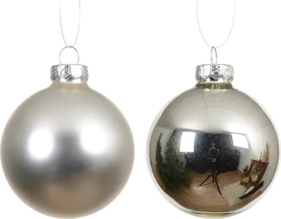 Produktbild von Weihnachtskugeln Glas 10cm 4 Stück - Silber