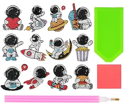 12er-Set 5D Diamond Painting Sticker, Diamantmalerei Karten