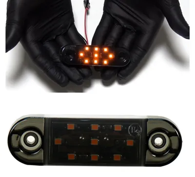 Produktbild von Getönte LED-Positionsleuchte mit 9 LEDs, orange, 12–24 V, 20 cm Kabel