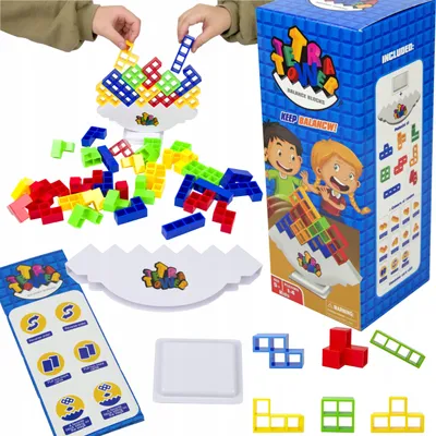 Zdjęcie produktu dla GRA TETRIS UKŁADANKA GRA LOGICZNA BALANSUJĄCE KLOCKI KREATYWNE WIEŻA 48 el