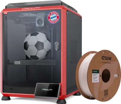 Produktbild von Creality 3D K1C 3D-Drucker/AI-Kamera/600 mm/s Druckgeschwindigkeit,kann Kohlenstofffaser-Verbrauchsmaterialien drucken, K1C Bayern Mš¹nchen Edition,Rot+ 1KG Weiss High Speed PLA Filament