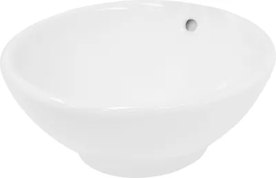 Produktbild von LuxeBath Waschbecken Aufsatzwaschbecken Rund, Ø 42x17 cm, Weiß, aus Keramik