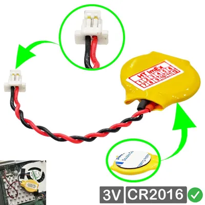 Produktbild von RTC CR2016 BIOS CMOS Batterie Knopfzelle Akku Battery mit Steckerkabel für Lenovo Thinkpad T14s Gen 2 (20WM003BGE), T14s Gen 2 (20WM00AAGE)