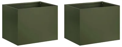 Productafbeelding van vidaXL Tuinplantpot, 2 stuks, olijgroen, 40 x 30 x 30 cm