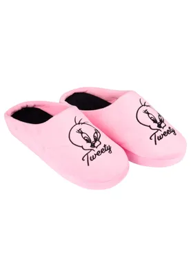 Produktbild von Looney Tunes Tweety Hausschuhe für Damen Puschen Slipper Pantoffeln Rosa 39-40