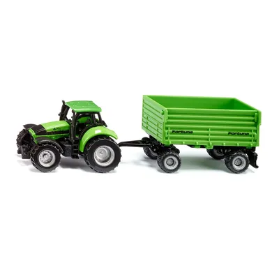 Produktbild von siku SIKU 1606 DEUTZ-FAHR mit Fortuna 2-Achs Anhänger