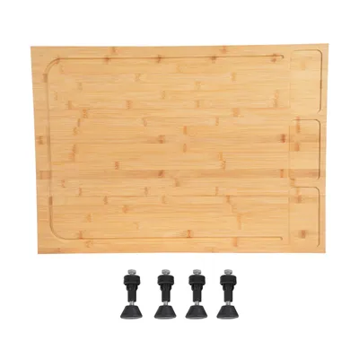 Image de Couvercle de cuisinière, Couvercle de cuisinière multifonctionnel, Couvercle de cuisinière Planche à découper, Couleur bois