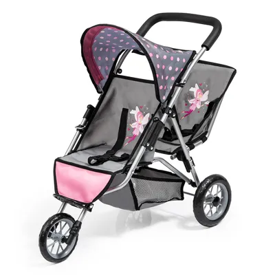 Produktbild von Bayer Design Zwillingspuppenwagen DUO grau mit Fee