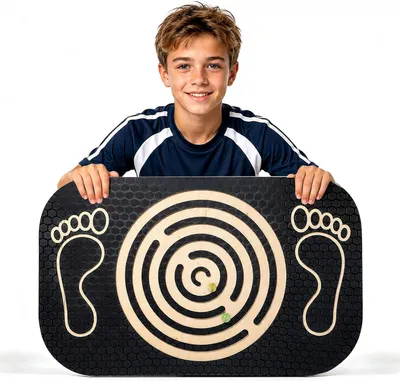 Imagen del producto de Tabla de equilibrio de madera con laberinto, para niños y adultos, tabla oscilante, 1 unidad, para fitness