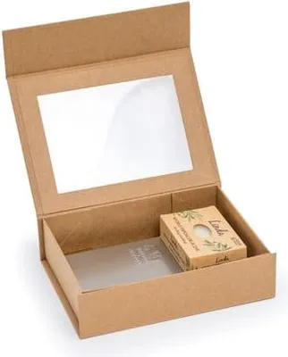 Produktbild von Magnetbox Kraft mit Fenster 200 x 150 x 55 mm (außen) B6 Geschenkbox