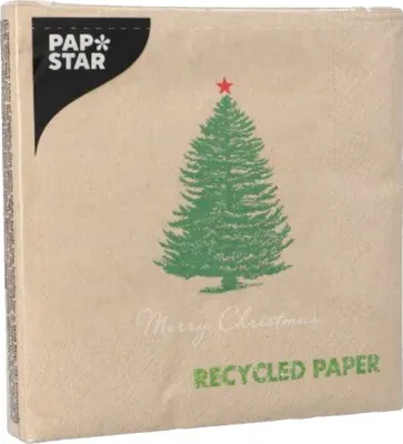 Produktbild von PAPSTAR Weihnachts-Motivservietten "Christmastree with Star"