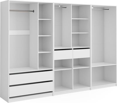 Vicco Kleiderschrank Elmo, 100 x 200 cm 3er Set, Weiß