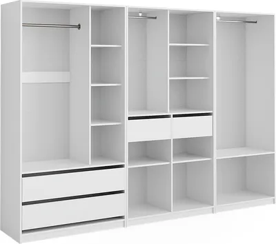 Produktbild von Vicco Kleiderschrank Elmo, 100 x 200 cm 3er Set, Weiß