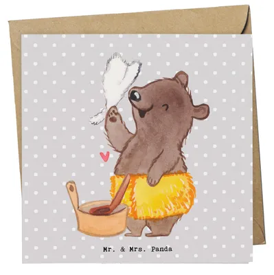 Produktbild von Mr. & Mrs. Panda Glückwunschkarte Saunameister Herz - Grau Pastell - Geschenk, Grußkarte, doppelkarte, anlasskarte, Klappkarte, faltkarte