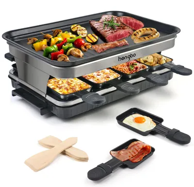 Raclette-Grill für 8 Personen, 8 Pfännchen, 1500 W
