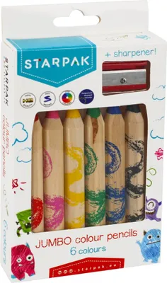 Immagine prodotto di Matite colorate Jumbo Starpak, 6 colori + temperino