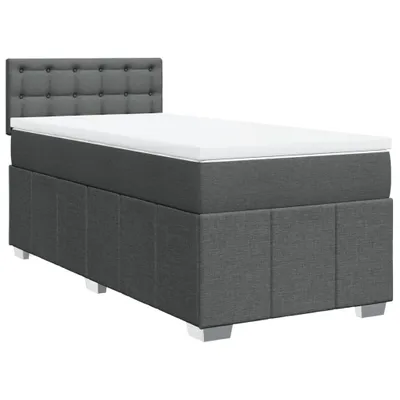 Produktbild von vidaXL Boxspringbett mit Matratze Dunkelgrau 100x200 cm Stoff