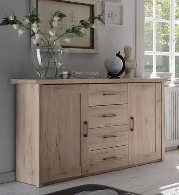 Image de Sideboard >Lebbie< in San Remo Eiche - 150x91x42cm (BxHxT)