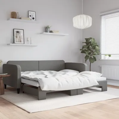 Zdjęcie produktu dla Maison Exclusive – rozkładana leżanka, kolor ciemnoszary, 90 x 190 cm, materiał