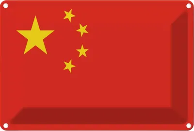 Produktbild von vianmo Blechschild 20x30 cm China Flagge Fahne Wappen