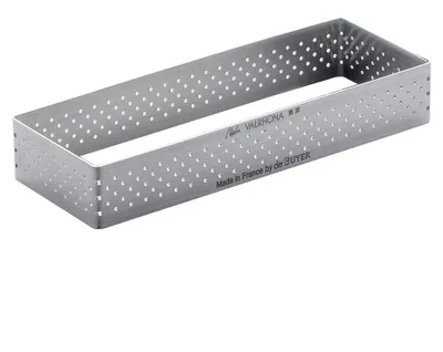 Perforierte rechteckige Tarteform 25,4 x 8,1 x 2 cm, Edelstahl