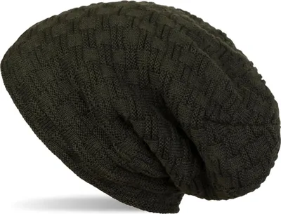Produktbild von styleBREAKER Feinstrick Longbeanie Mütze mit Flecht Muster und warmem Fleece Innenfutter | Winter Strickmütze Uni elastisch weich bequem warm