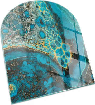 Produktbild von Abstraktes organisches Muster – Glasbodenplatte für – Kaminofen – Kaminplatte Glas – Schutzglas – Funkenschutzplatte –Glasbodenplatte Feuerfeste – Hitzeschutzplatte – Bodenschutz aus Glas – 80x70 cm