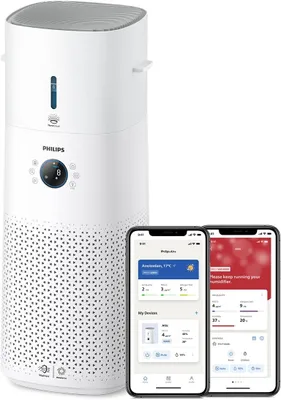 Produktbild von 2-in-1-Kombigerät für Luftreinigung und -befeuchtung, 131 m2, NanoProtect HEPA- und Aktivkohlefilter entfernt 99,97% aller unsichtbaren Partikel, Weiß