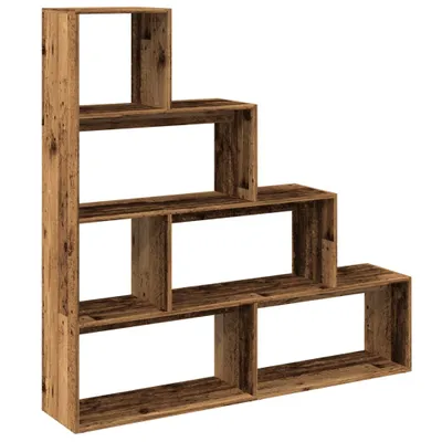 Produktbild von vidaXL Raumteiler-Bücherregal 4 Stufen Altholz-Optik 143,5x29x143,5 cm