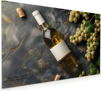 Produktbild von Küchenrückwand Spritzschutz Glas mit Motiv Weintrauben mit Wein 40 x 40 cm