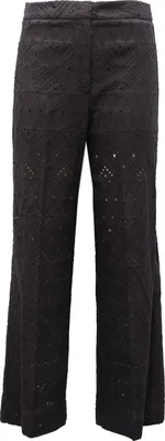 Produktbild von 3823AG pantalone donna SEVENTY black Baumwolle embroidery perforated trouser woman
