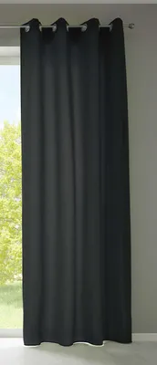Produktbild von 1er Set Vorhänge Schal Ösen »Berlin« HxB 245x140 cm Schwarz Blickdicht Microsatin Lichtdurchlässig Uni Matt 20405N