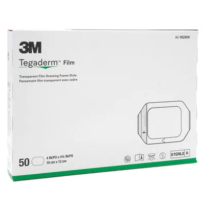 Produktbild von 3M Tegaderm 1626W Steriler Transparentverband 10 x 12 cm – 50 Stück – Wasserdichter Folienverband