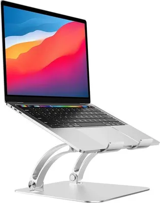 Immagine prodotto di Supporto ergonomico regolabile in altezza per laptop da scrivania - Rialzo in alluminio per laptop da 10-16 pollici