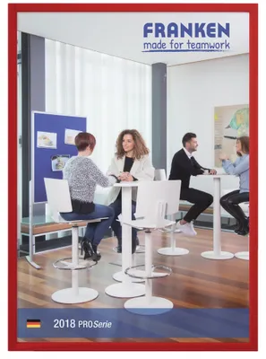 Produktbild von FRANKEN Dokumentenhalter Frame It X-tra!Line, DIN A4, magnetisch, 5 Stück, rot,