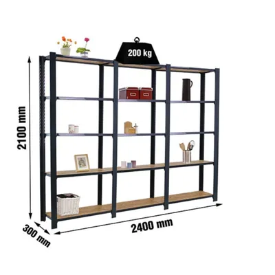 Produktbild von Simonrack Schwerlastregal OFFICLICK 5 8425437127731 anthrazit, braun 240,0 x 30,0 x 210,0 cm
