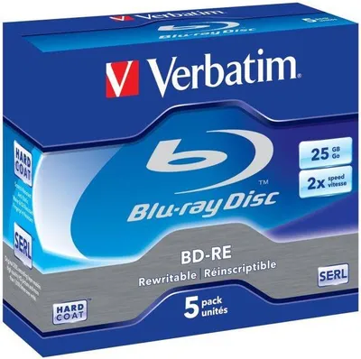 Produktbild von Verbatim BD-RE Blu-ray Rohlinge 5er Jewelcase