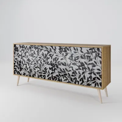 Produktbild von Spacerebels Kommode mit 3 Türen - Sideboard Komodenschrank - Highboard - Kleiderschrank Möbel - Wohnzimmer Schlafzimmer - 57,5×111×42 (HxBxT)