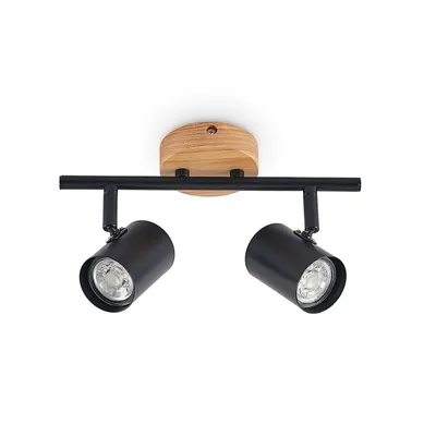 Produktbild von Lindby Deckenleuchte Xiomara, 2-flammig, 27 cm lang, Holz