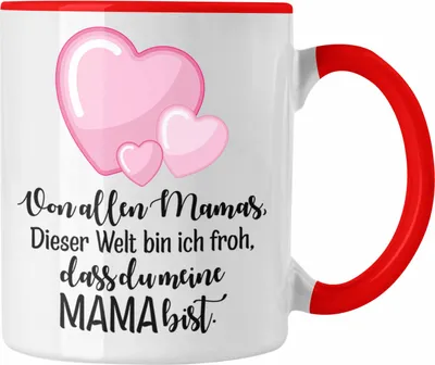 Produktbild von Trendation - Beste Mutter Mama Tasse Geschenk von Tochter zum Geburtstag Weihnachten Kaffeetasse Lustig Geschenke Muttertag Muttertagsgeschenk (Rot)