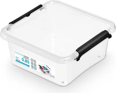 Produktbild von Kunststoffbehälter mit transparentem Deckel 0,85 L SimpleStore quadratisch