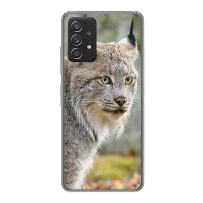 Produktbild von MuchoWow® Handyhülle Schutzhülle Hülle für Samsung galaxy a73 Luchs - Wald - Grau Silikon Softcase Handy Hülle - Handyhülle